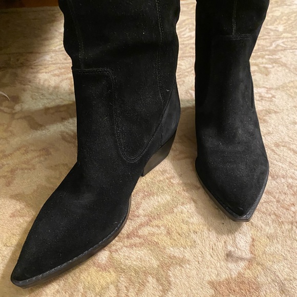 Marc Fisher Ltd Boots, Black Suede Size 7.5 - Picture 5 of 8